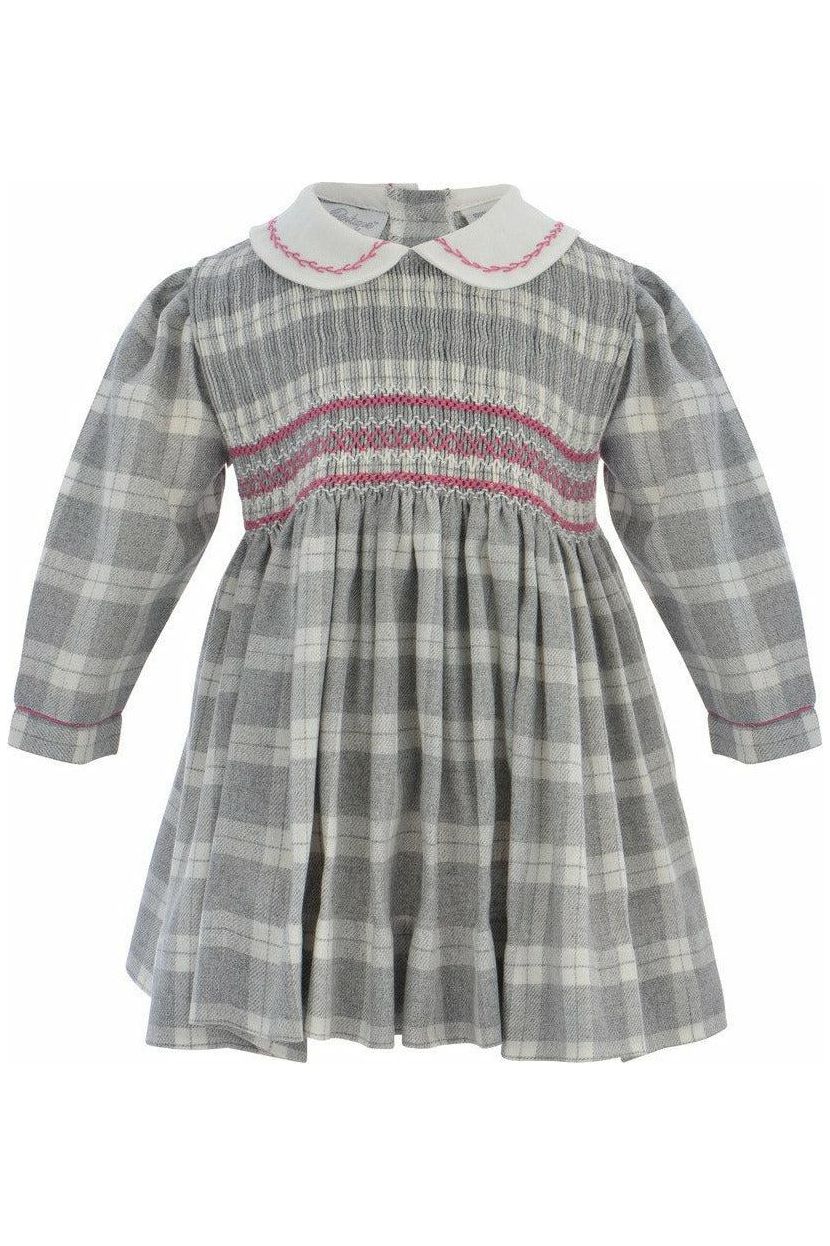 Baby Girls Plaid Long Sleeve Hand Smocked Dress [product_tags] - Carriage Boutique