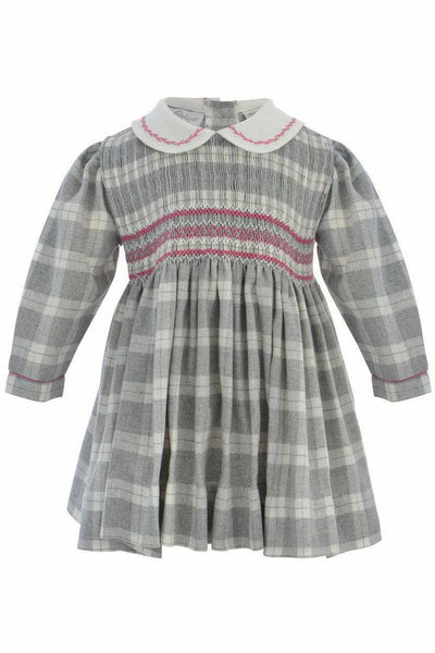 Baby Girls Plaid Long Sleeve Hand Smocked Dress [product_tags] - Carriage Boutique