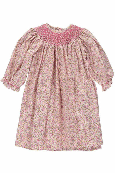 Baby Girls Pink Floral Hand Smocked Dress [product_tags] - Carriage Boutique