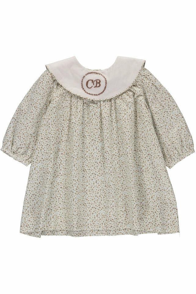 Baby Girls Green Floral Monogram Blank Dress [product_tags] - Carriage Boutique