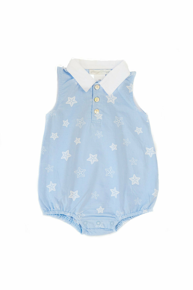 Sleeveless Starfish Boys Romper - Carriage Boutique