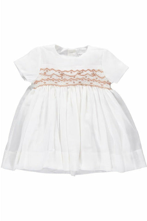 Baby Girl Cream Smocked Light Voile Dress [product_tags] dress- Carriage Boutique