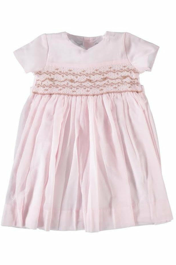 Baby Girl Pink Smocked Light Voile Dress [product_tags] dress- Carriage Boutique