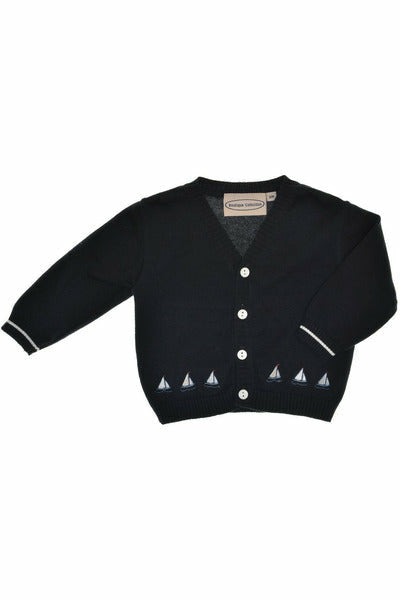 Sailing Ships in Navy [product_tags] sweater- Carriage Boutique