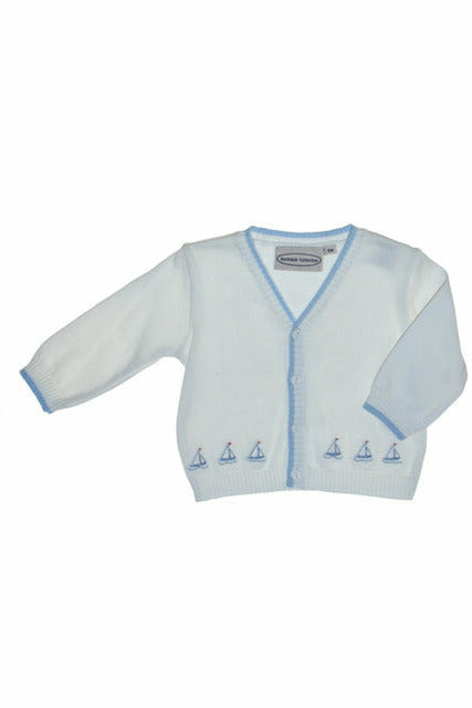 Sailing Ships in White [product_tags] sweater- Carriage Boutique