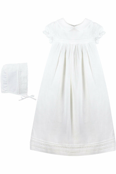  Baby White Tucks and Trim Gown + Bonnet, , Carriage Boutique, Imagewear 