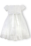 Baby Girls White Princess Lace Gown - with Matching Bonnet