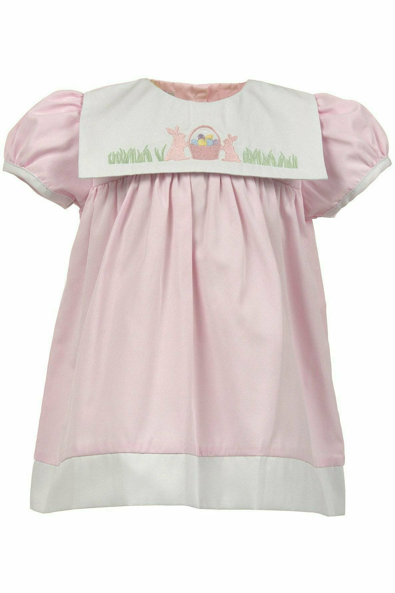 Girls Easter Dress - Pink with Easter Bunnies - Carriage Boutique