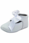 Baby Girl's Christening Leather Shoe w/ Satin Ribbon - White [product_tags] Baby Product- Carriage Boutique