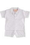 Baby Boy Knit Christening & Baptism Outfit White Short Set 3