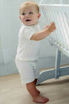 Baby Boy Knit Christening & Baptism Outfit White Short Set