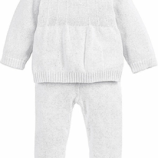 Baby Boy Baptism Outfit 2 Piece Knit Pearl Cross with Bonnet 2