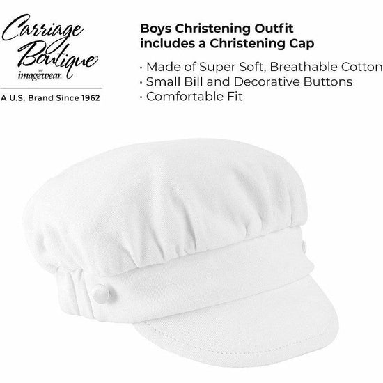 Baby Boy Christening Outfit Elegant Cross with Hat 4