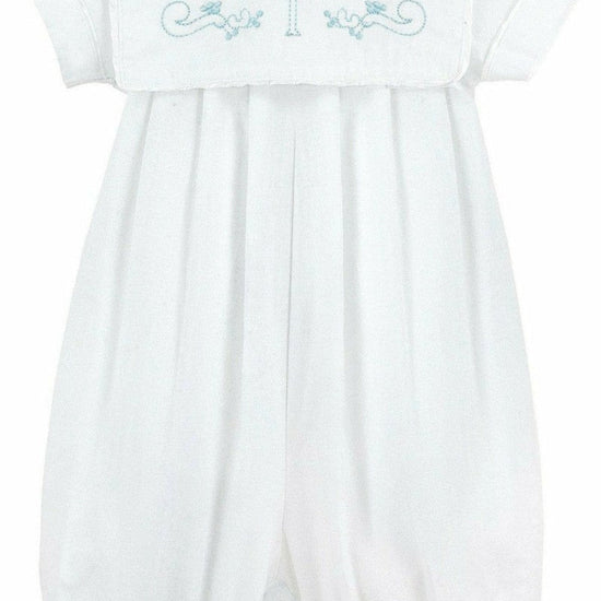Baby Boy Christening Outfit Long Romper Embroidered Cross 3