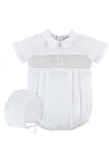 Baby Boy Christening Outfit Smocked Cross Bubble Romper