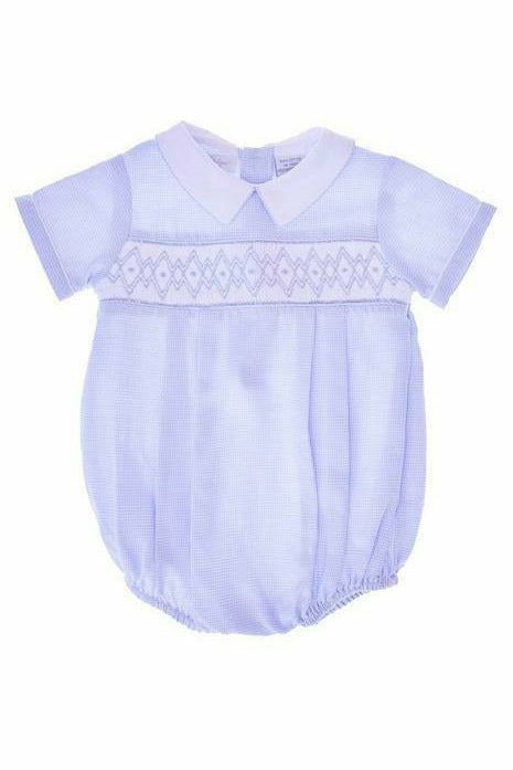 Baby Boys Hand Smocked Classic Creeper - Zig Zag Smock