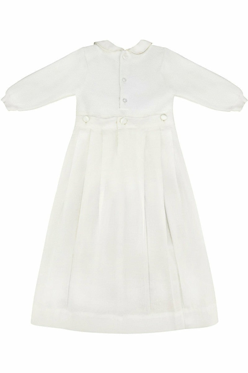 Baby Christening & Baptism Gown Pebble Stitch with Removable Skirt 2