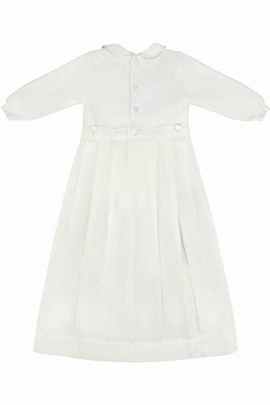 Baby Christening & Baptism Gown Pebble Stitch with Removable Skirt 2