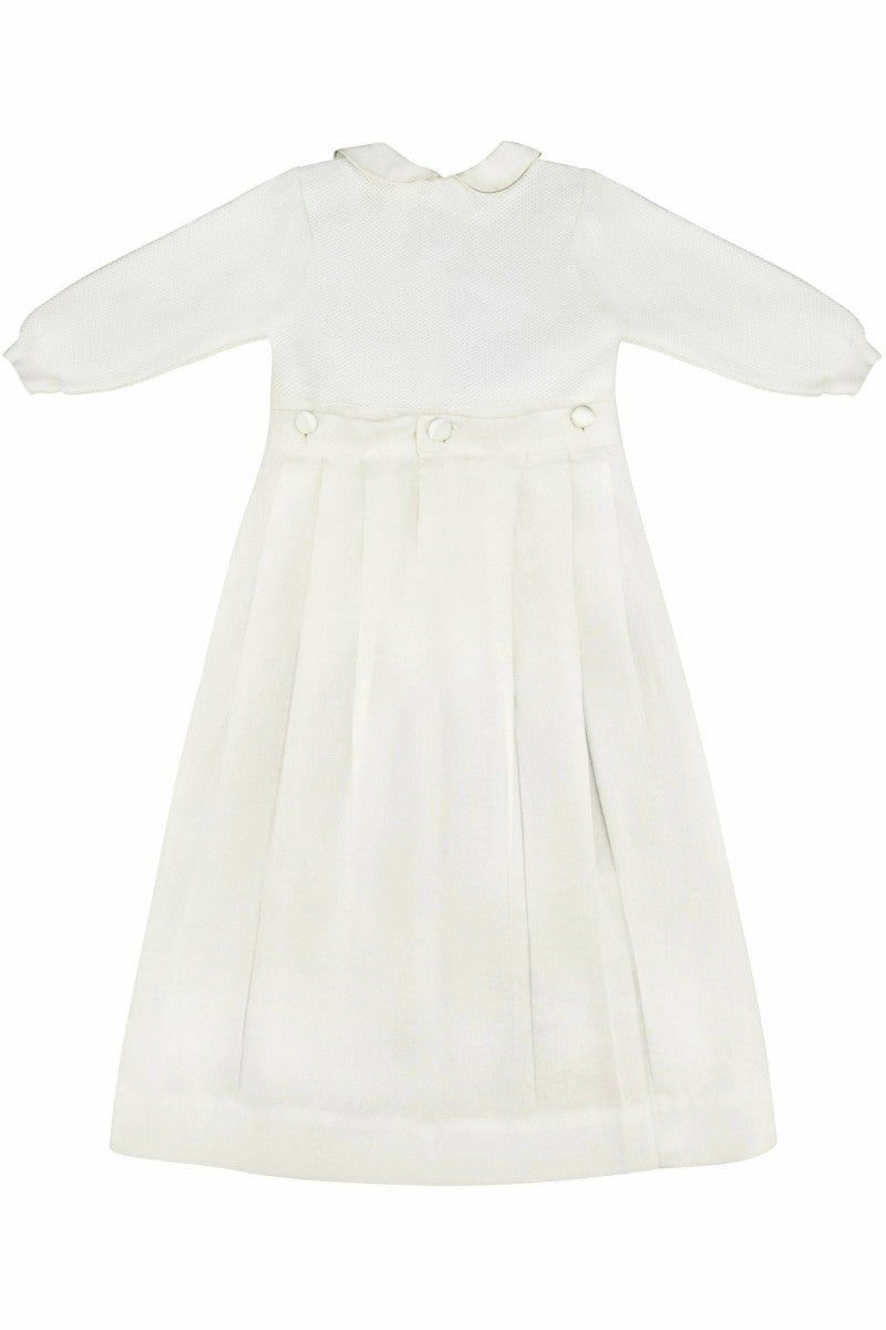 Baby Christening & Baptism Gown Pebble Stitch with Removable Skirt