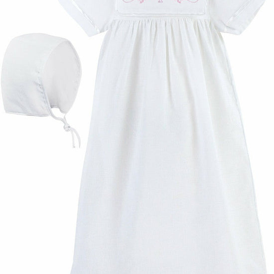 Baby Christening & Baptism Gown White with Bonnet 2