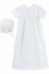 Baby Christening & Baptism Gown White with Bonnet 2