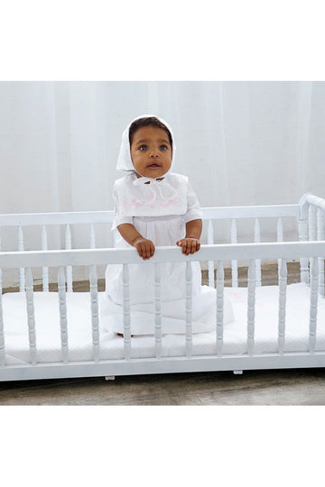 Baby Christening & Baptism Gown White with Bonnet