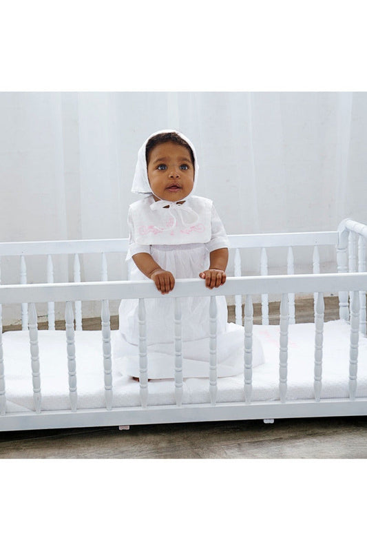 Baby Christening & Baptism Gown White with Bonnet