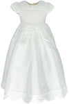 Baby Girl Baptism & Christening Gown Scallop with Bonnet 4