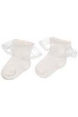 Baby Girl Christening & Baptism Socks Angel Wing Lace 2