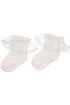 Baby Girl Christening & Baptism Socks Angel Wing Lace 2