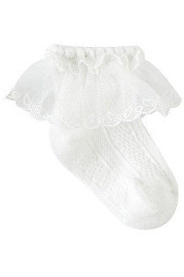 Baby Girl Christening & Baptism Socks Angel Wing Lace