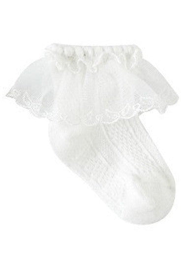 Baby Girl Christening & Baptism Socks Angel Wing Lace