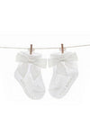 Baby Girl Christening Baptism Socks with Bow 2