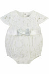 Baby Girl Christening Bubble Romper Outfit with Bonnet 2