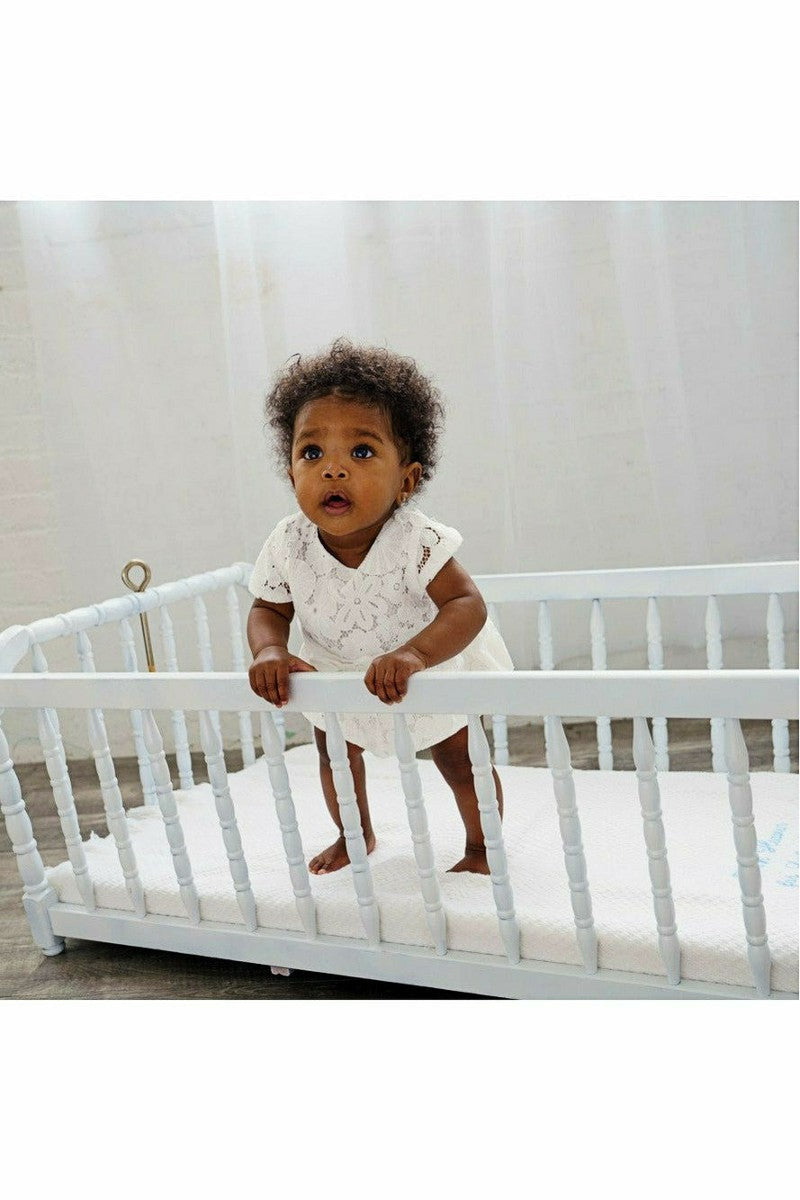 Baby Girl Christening Bubble Romper Outfit with Bonnet 7