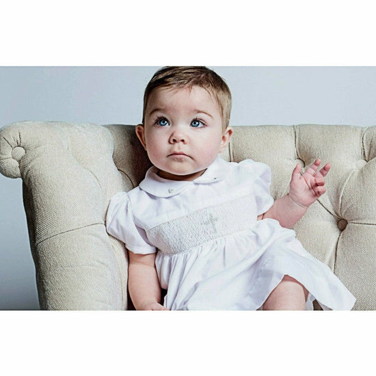 Baby Girl Christening Dress Smocked Cross 5