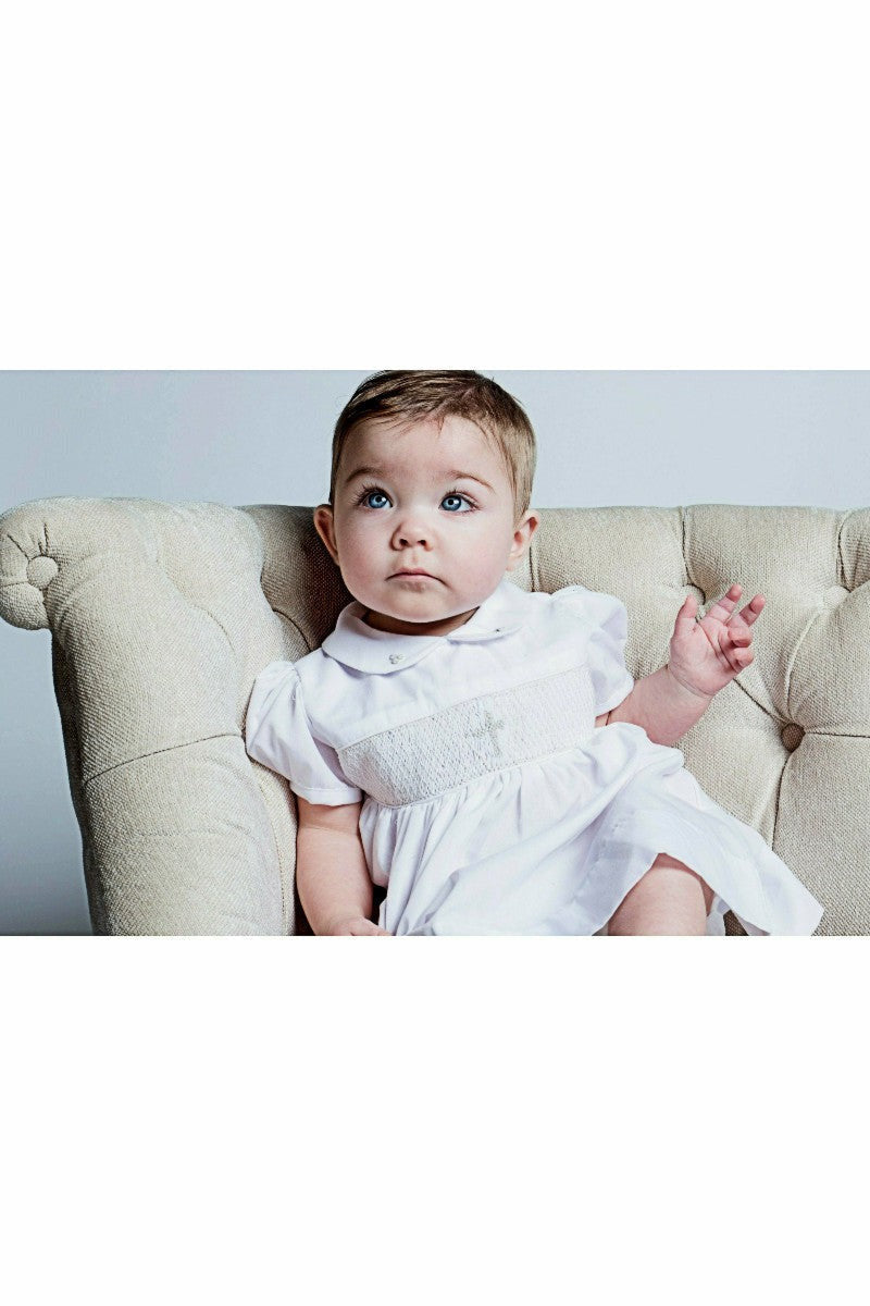 Baby Girl Christening Dress Smocked Cross 5