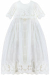 Baby Girl Christening Gown Star Lace with Bonnet 4