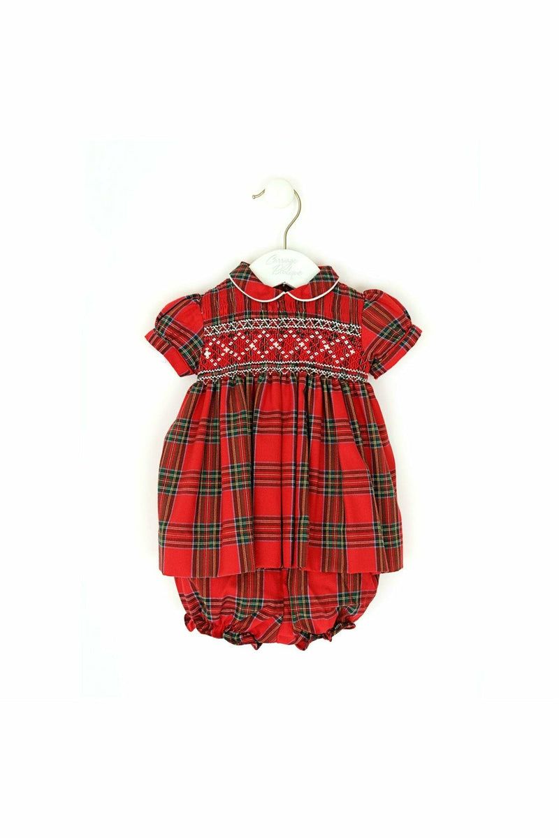 Baby Girl Diamond Plaid Short Sleeve Dress 2- Carriage Boutique