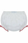 Baby Girl Diaper Cover Ruffle Red Trim 3