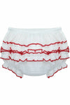 Baby Girl Diaper Cover Ruffle Red Trim