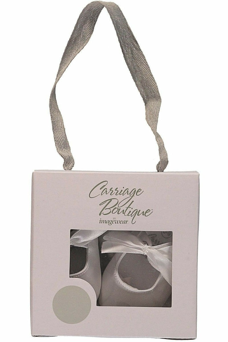 Baby Girl White Baptism Shoes with Satin Bow 4