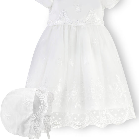 Baby Girl White Princess Christening Lace Gown 2