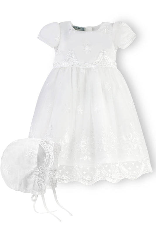 Baby Girl White Princess Christening Lace Gown 2