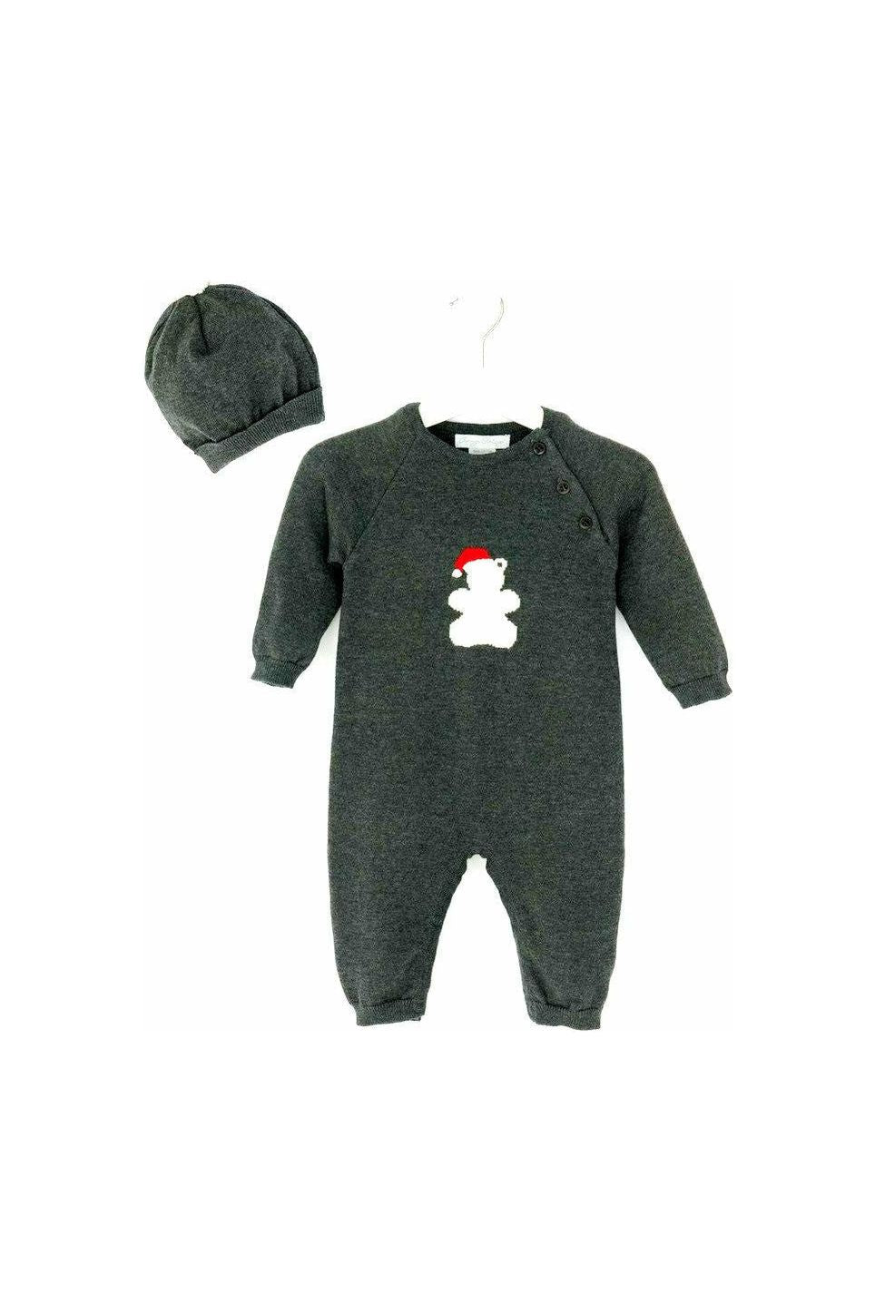 Baby Romper with Santa Hat Teddy Bear and Bonnet