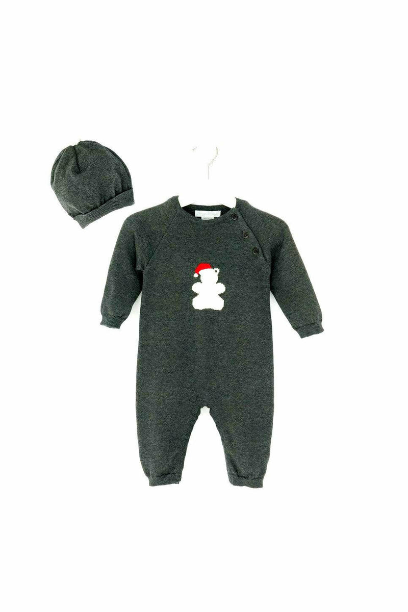 Baby Romper with Santa Hat Teddy Bear and Bonnet