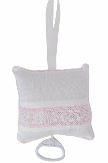 Baby Hand Smocked Musical Pillow - Pink