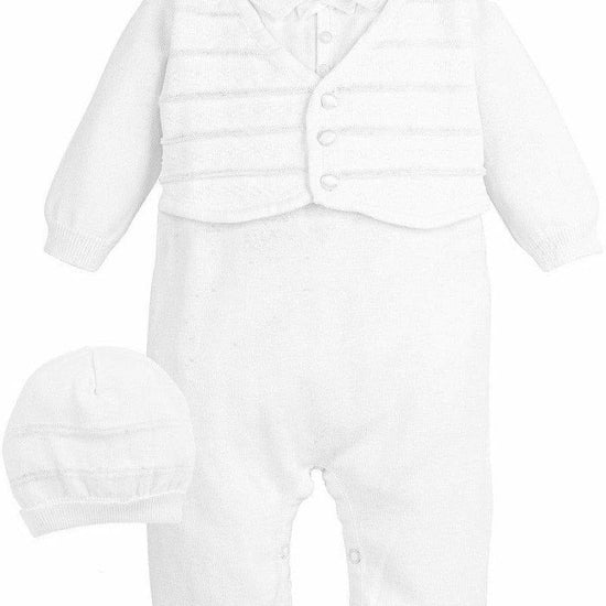 
Boys' Long Christening & Baptism Outfit Set – Vest & Hat  2