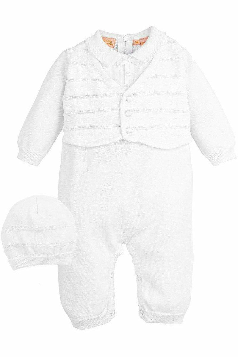 
Boys' Long Christening & Baptism Outfit Set – Vest & Hat  2