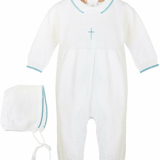 Boys' Long Christening & Baptism Outfit Set – Blue Cross by Carriage Boutique 2